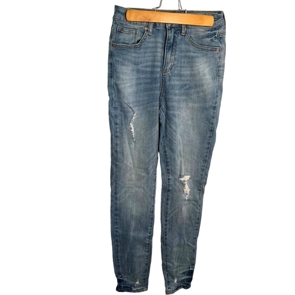 A2 Jeans Womens Juniors Sz 3 Skinny Jean Light Wash Distressed P2966M S.A. Jeans